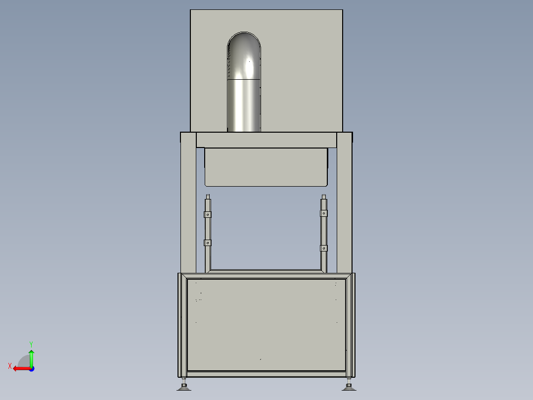 烤纸流水线的烘道装置后视图