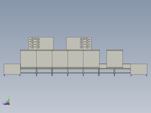 烤纸流水线的烘道装置右视缩略图