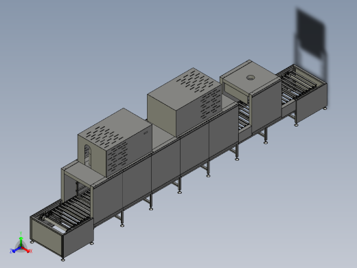 烤纸流水线的烘道装置正等轴测缩略图