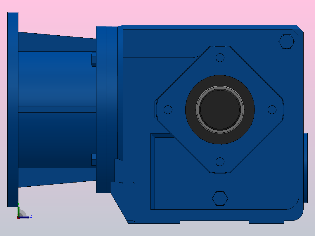 SAF37ZP蜗轮蜗杆减速机SAF37-16.48-M1-A-Φ20-P71左视图