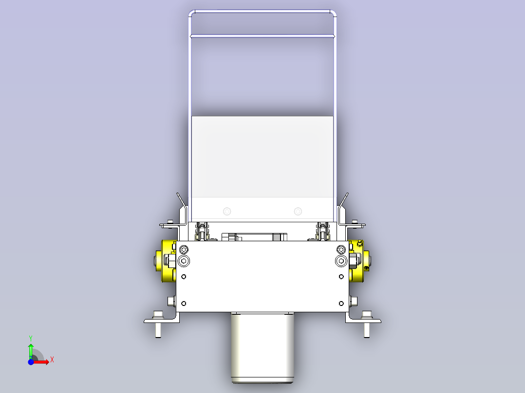 一款链条输送机3D模型前视图