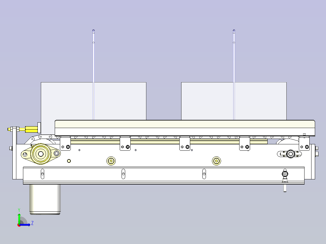 一款链条输送机3D模型左视图