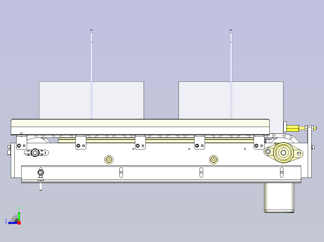 一款链条输送机3D模型右视图