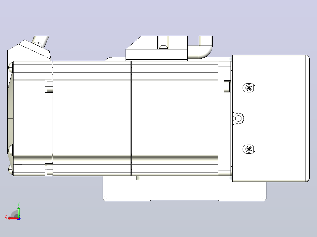 皮带直线轴半封闭可选导轨TPA-HNB-85D-90-L200-MR-Y-P20-N3后视图