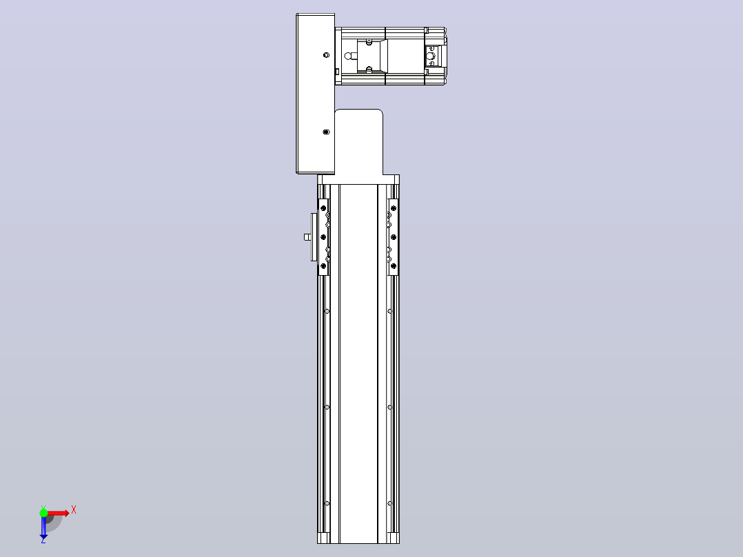 皮带直线轴半封闭可选导轨TPA-HNB-85D-90-L200-MR-Y-P20-N3俯视图