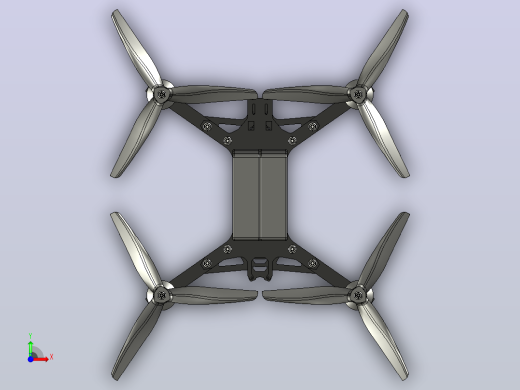 四轴飞行器3D图纸 STEP格式前视缩略图