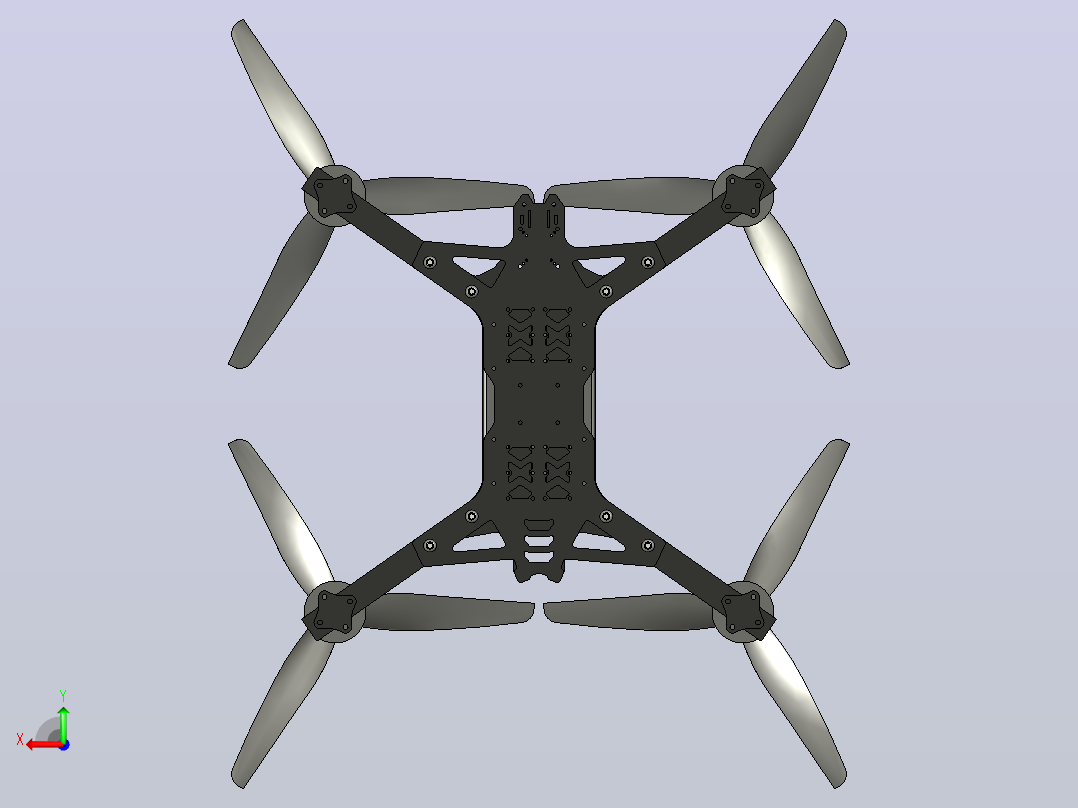 四轴飞行器3D图纸 STEP格式后视图