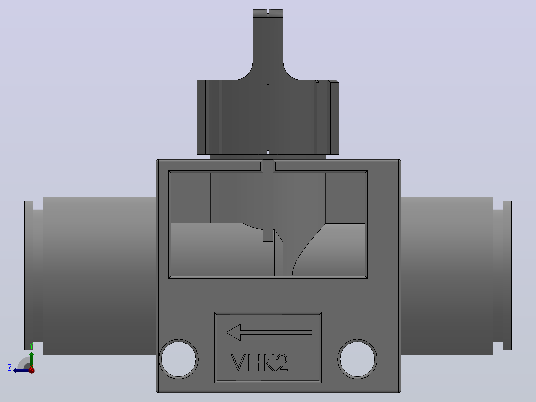 VHK系列P快速接头A快速接头二通三通手动阀[VHK2R-10F-08F]右视图