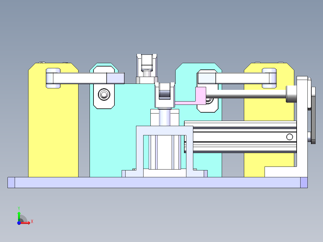 支架焊接夹具Solidworks设计附STP格式前视图