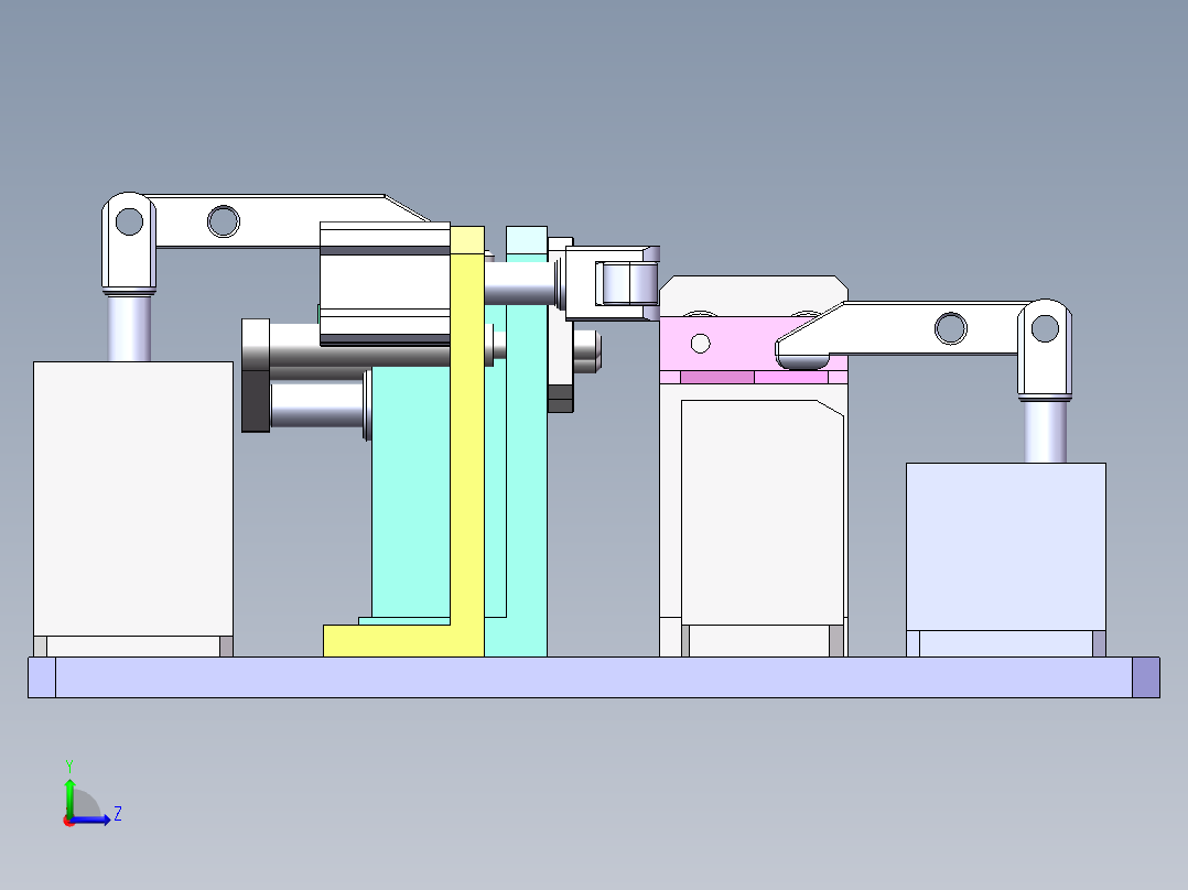 支架焊接夹具Solidworks设计附STP格式左视图