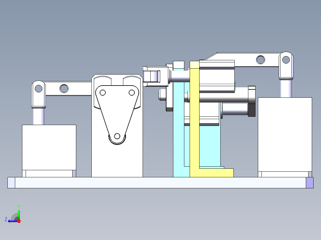 支架焊接夹具Solidworks设计附STP格式右视图