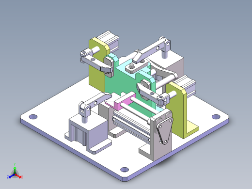 支架焊接夹具Solidworks设计附STP格式正等轴测缩略图
