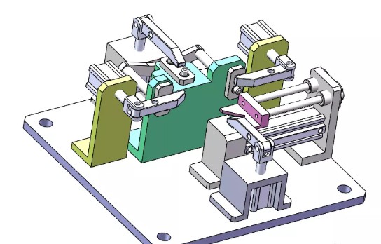 支架焊接夹具Solidworks设计附STP格式