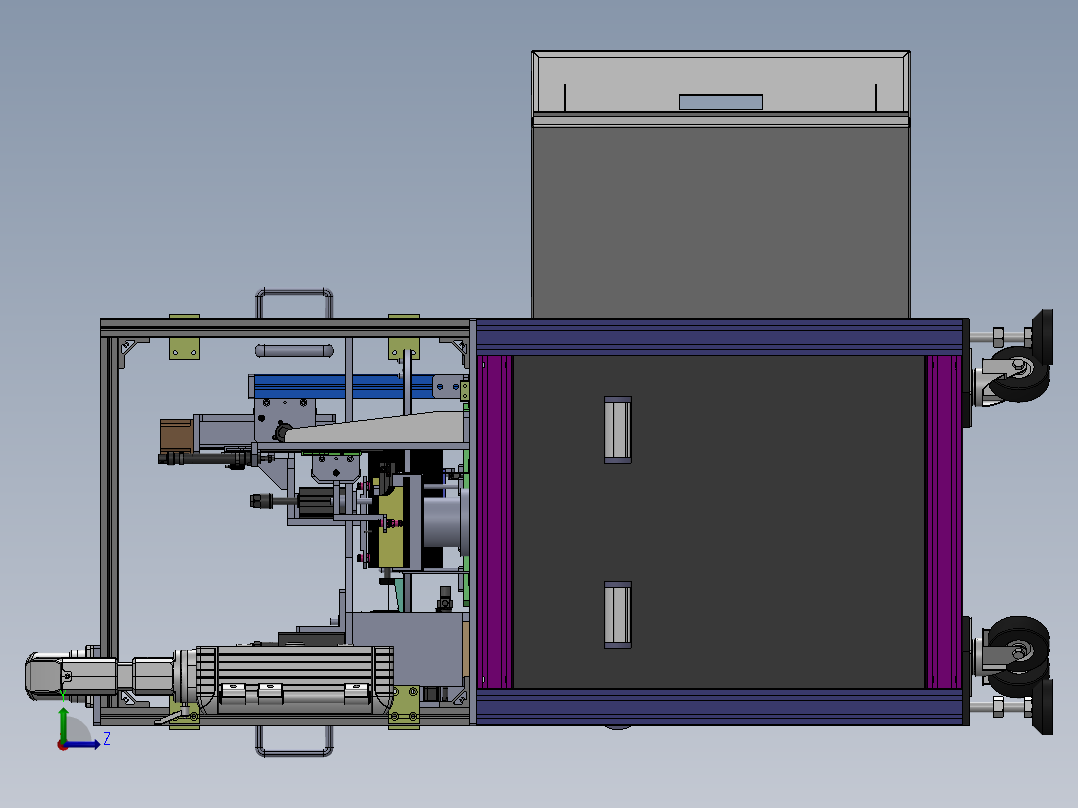 循环自动上料透明胶片折边机（sw19可编辑+工程图）左视图