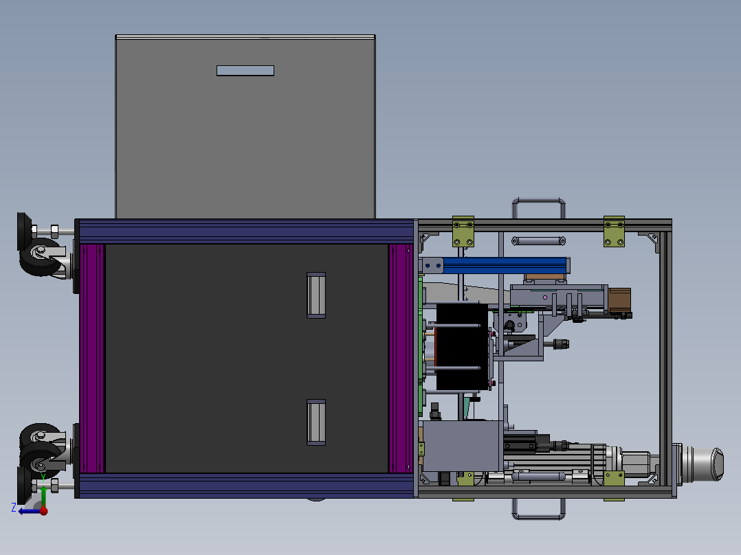 循环自动上料透明胶片折边机（sw19可编辑+工程图）右视图
