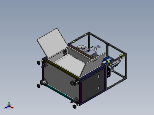 循环自动上料透明胶片折边机（sw19可编辑+工程图）正等轴测缩略图