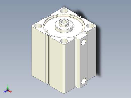 100X100薄型气缸正等轴测缩略图