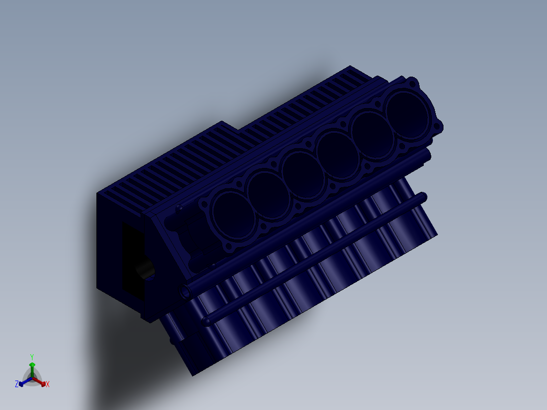 v12发动机模型正等轴测图