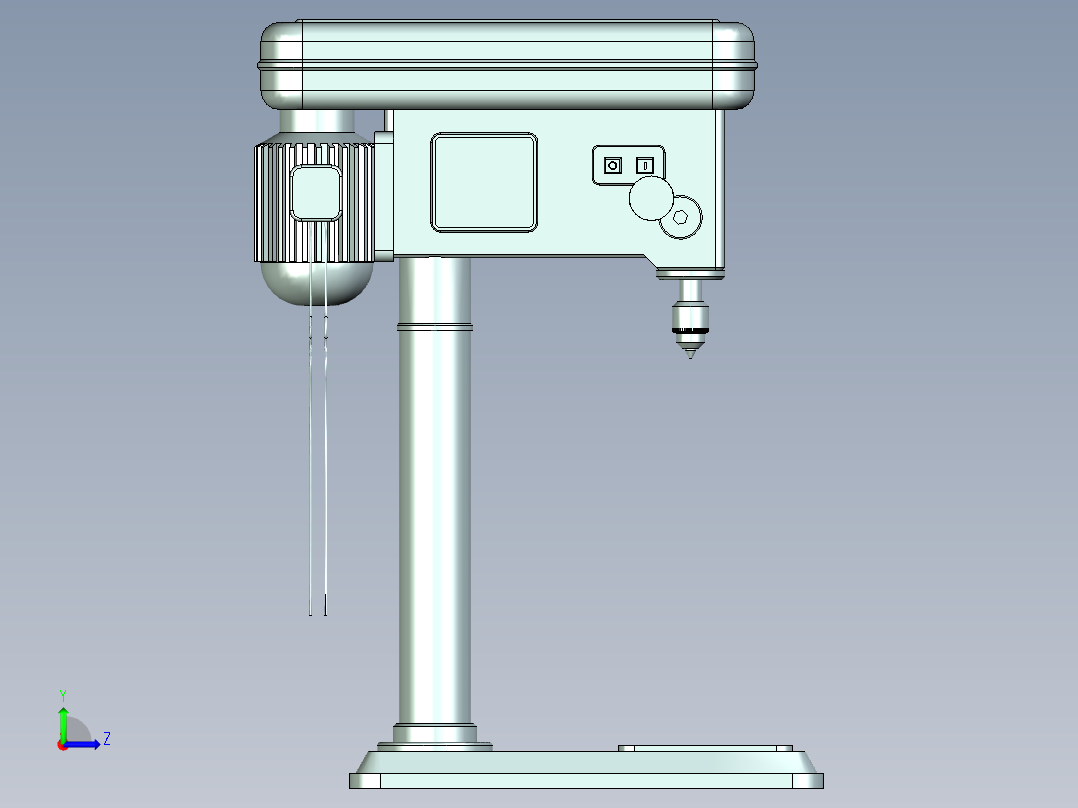 半自动钻孔机左视图