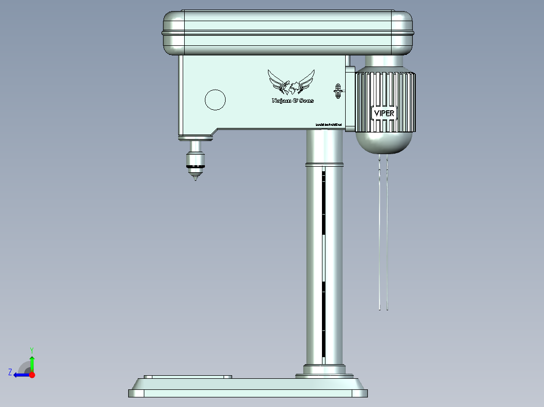 半自动钻孔机右视图