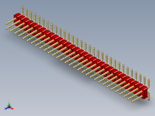 彩色公排针 100mil 2.54mm 系列-DS1022_red_62p_100mil_TypeSMT_rev1.0