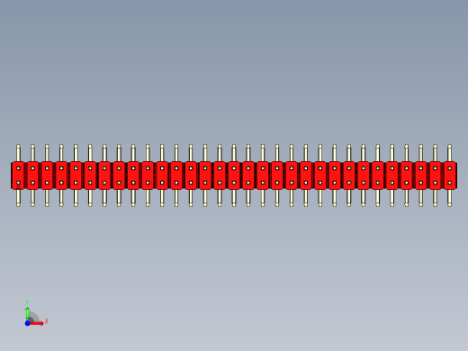 彩色公排针 100mil 2.54mm 系列-DS1022_red_62p_100mil_TypeSMT_rev1.0前视缩略图