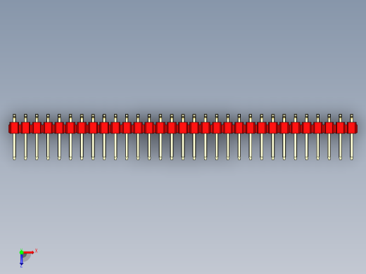 彩色公排针 100mil 2.54mm 系列-DS1022_red_62p_100mil_TypeSMT_rev1.0俯视缩略图