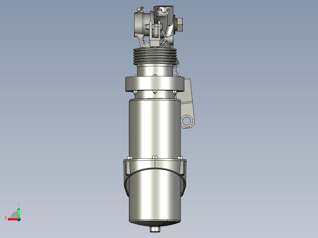 气动制动缸后视图