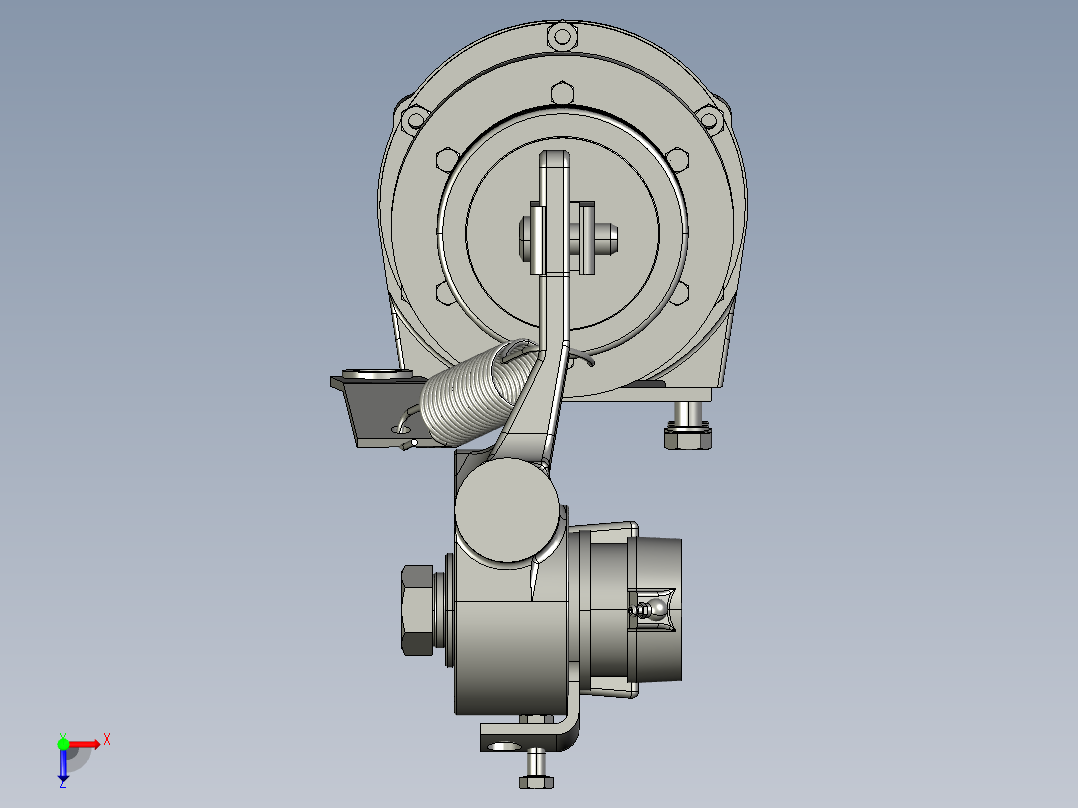 气动制动缸俯视图