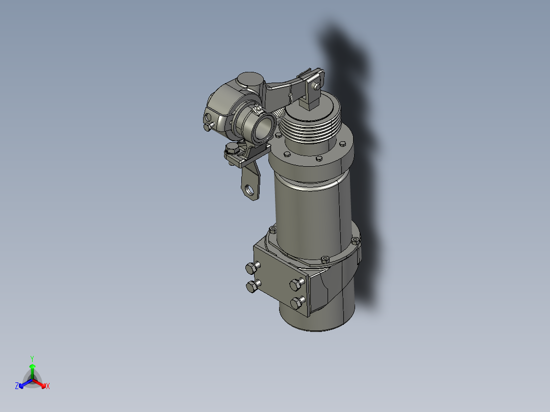 气动制动缸正等轴测图