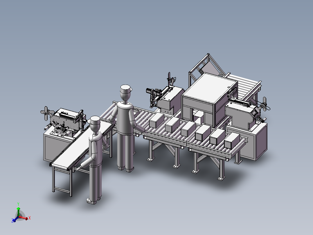 自动组装线3D模型