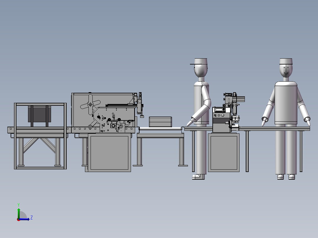自动组装线3D模型左视图