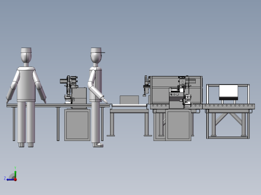 自动组装线3D模型右视缩略图