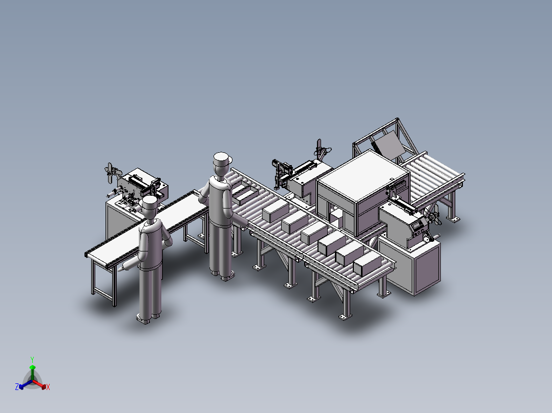 自动组装线3D模型正等轴测图