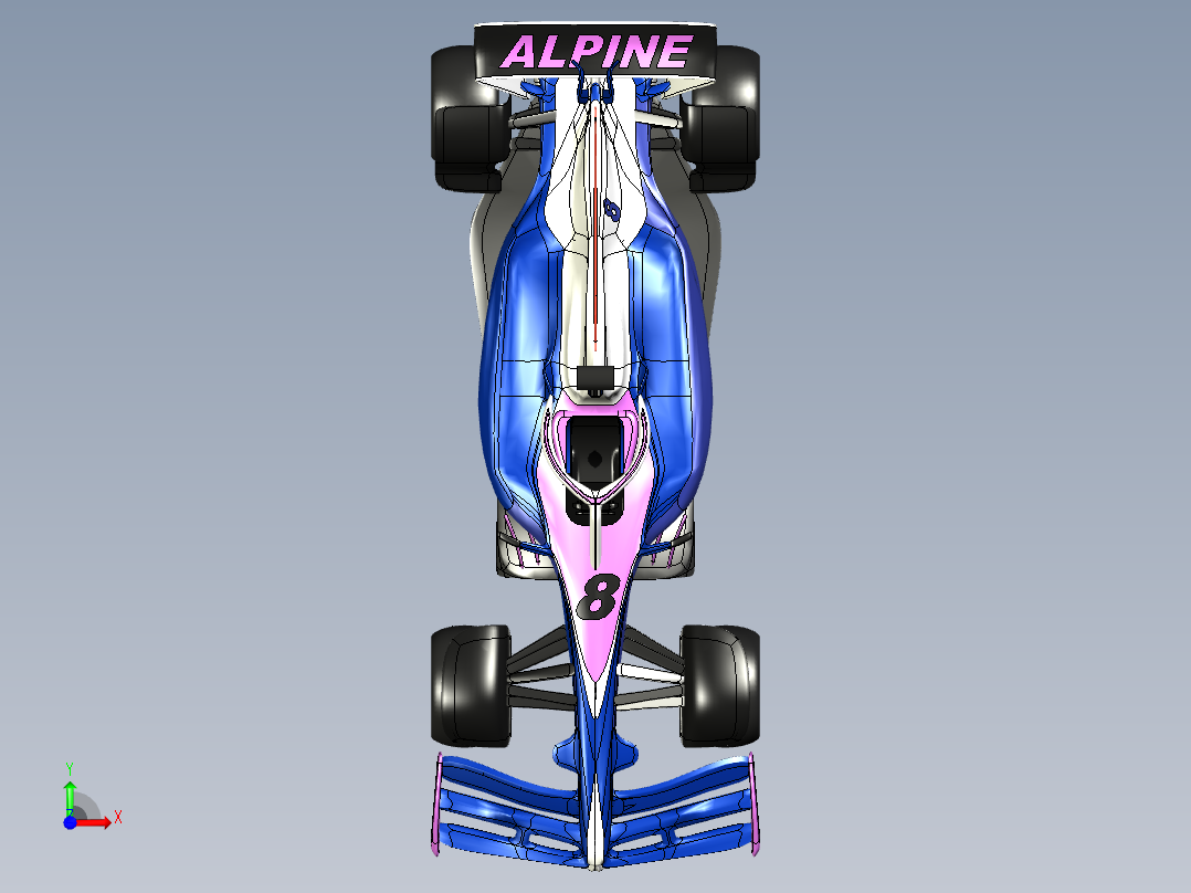 A526 F1赛车模型前视图