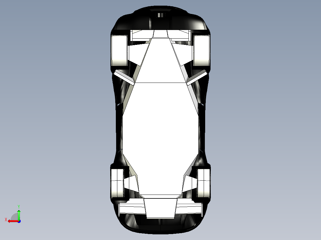 Orca跑车模型3D图纸后视图