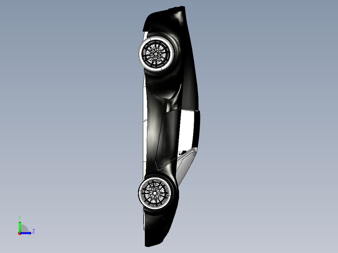 Orca跑车模型3D图纸左视图