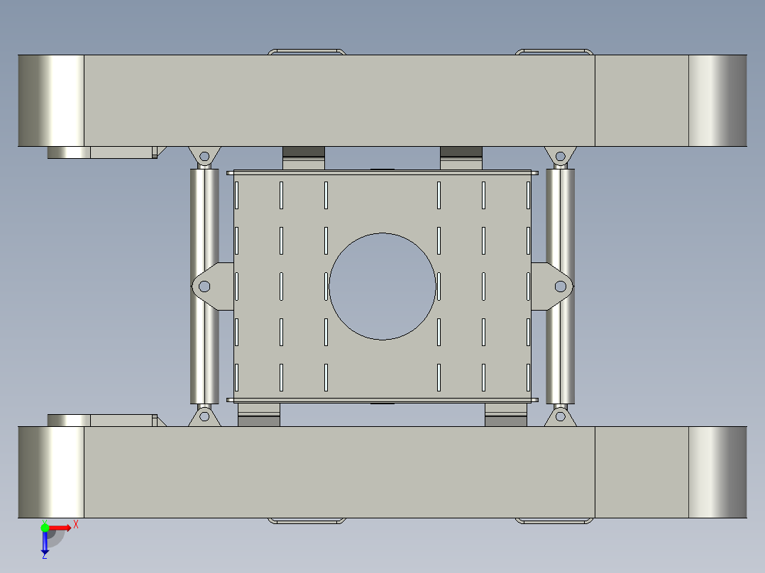 伸缩履带底盘三维图俯视图