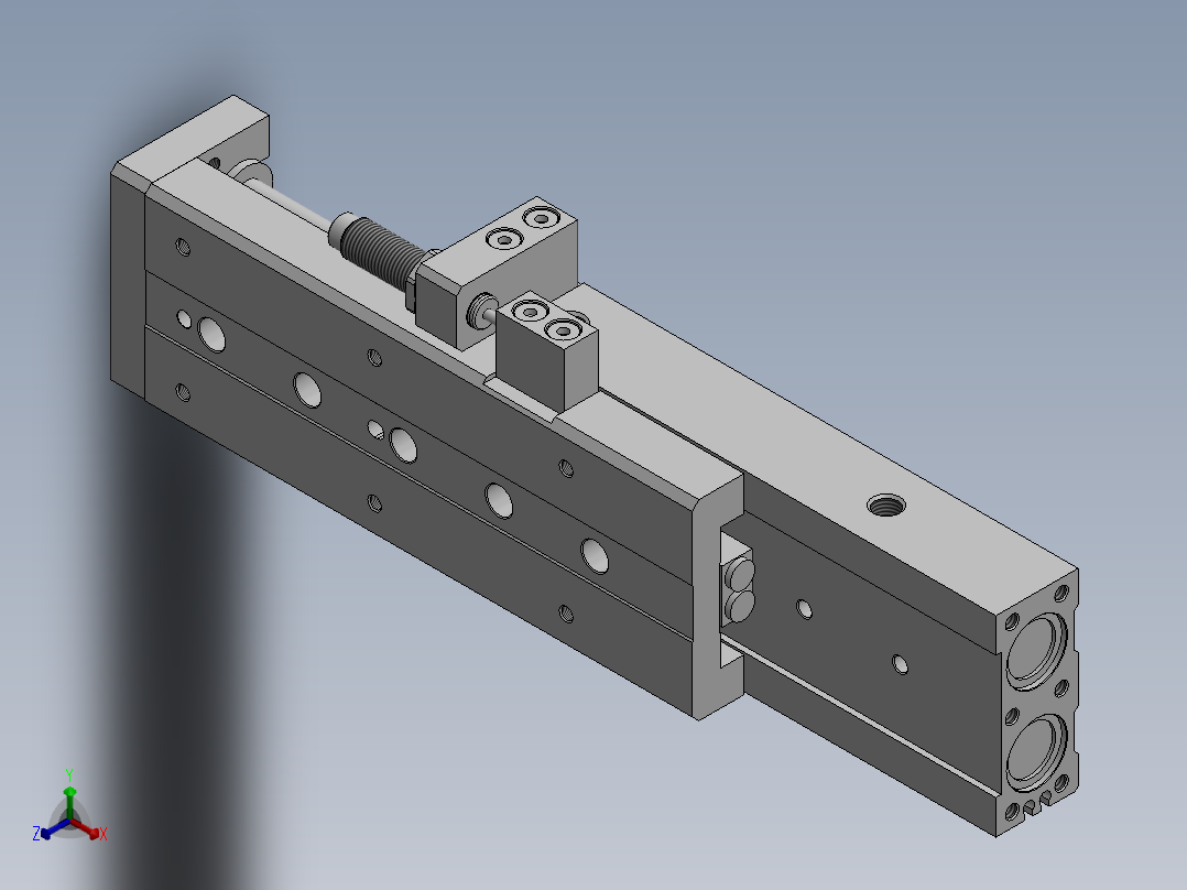 滑台气缸HLS20X100SBS正等轴测图