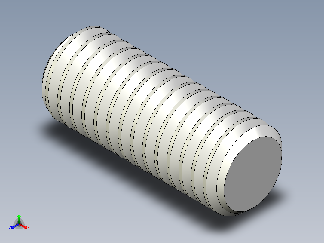 DIN 913-ISO 4026 固定螺钉-M6 L=15.STEP正等轴测图