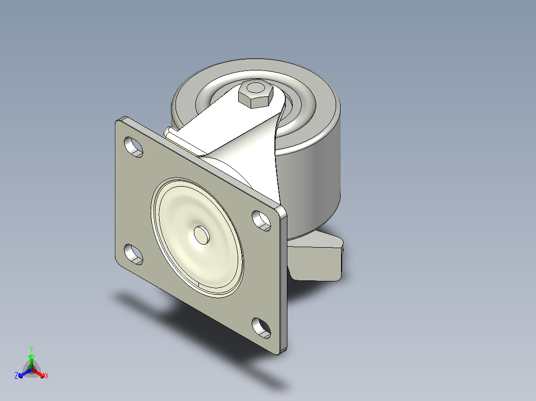 中荷重腳輪(1500N、2500N)5576-3D多系列多零件图纸模型主视图