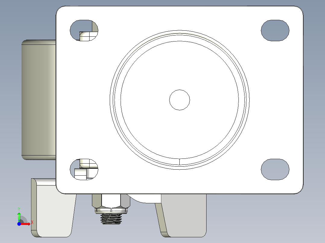 中荷重腳輪(1500N、2500N)5576-3D多系列多零件图纸模型前视图