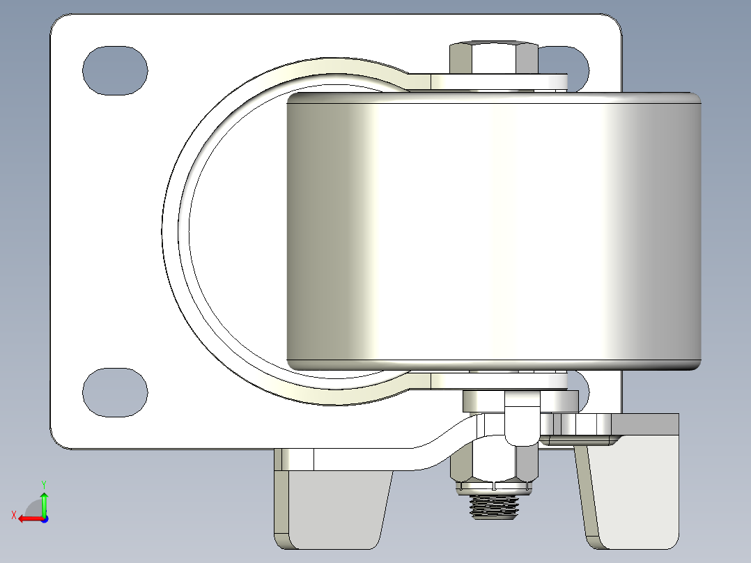 中荷重腳輪(1500N、2500N)5576-3D多系列多零件图纸模型后视图