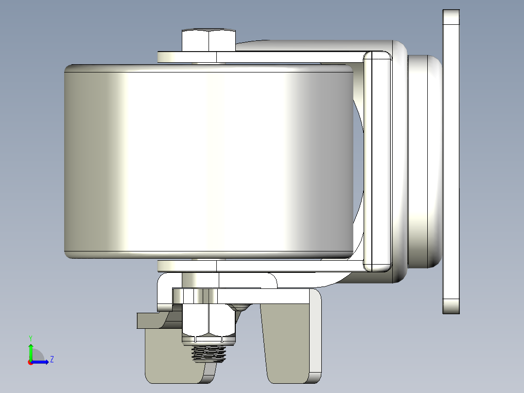 中荷重腳輪(1500N、2500N)5576-3D多系列多零件图纸模型左视图