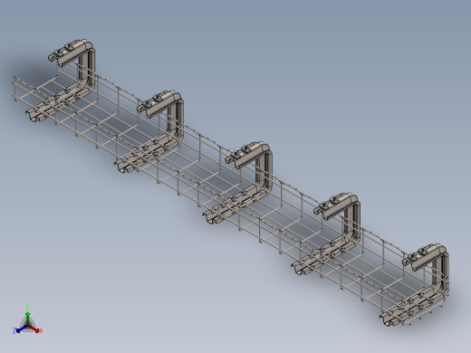 电缆槽组件正等轴测缩略图