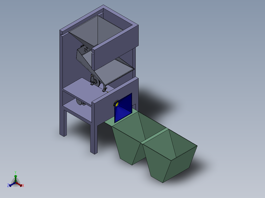 风选式核桃壳仁分离机设计【含SOLIDWORKS三维+CAD+说明书】254283正等轴测图