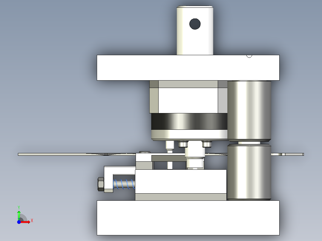 打孔和倒角冲压模具前视图
