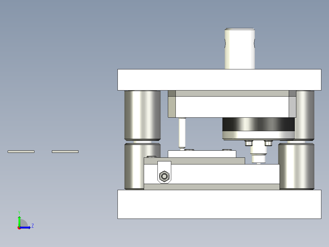 打孔和倒角冲压模具左视图