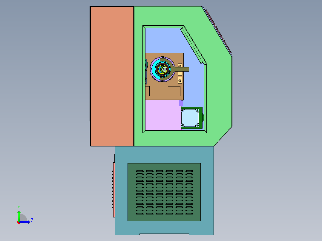 精密硬轨仪表数控车床左视图