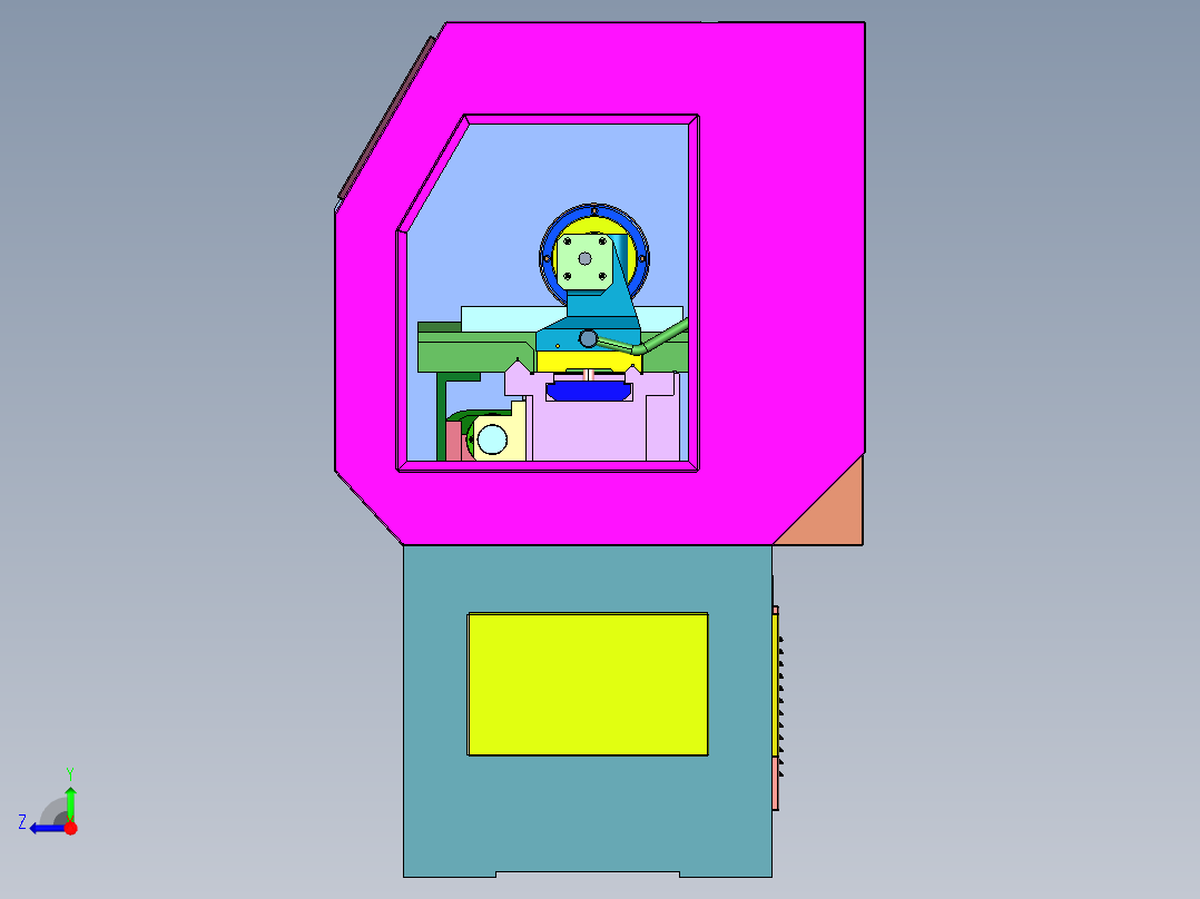 精密硬轨仪表数控车床右视图